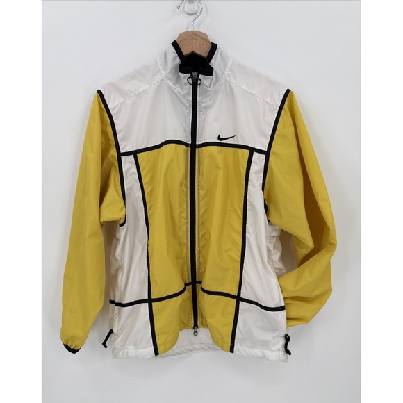Nike Other - Vintage 90's Nike Men's Yellow White Zip Up Windbreaker Size Medium Retro READ